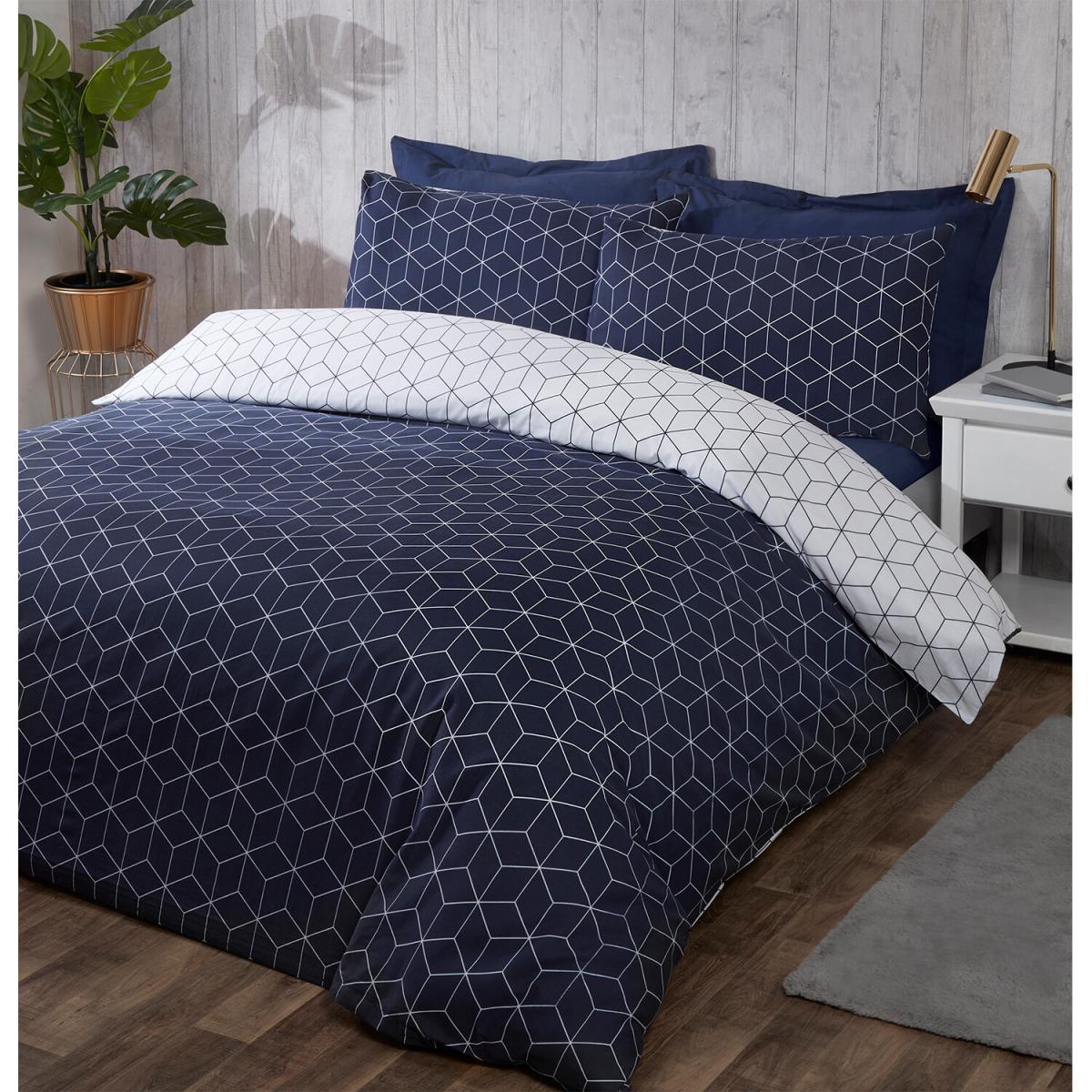 Apollo Geo Duvet Cover and Pillowcase Set - Blush / Single – image 11