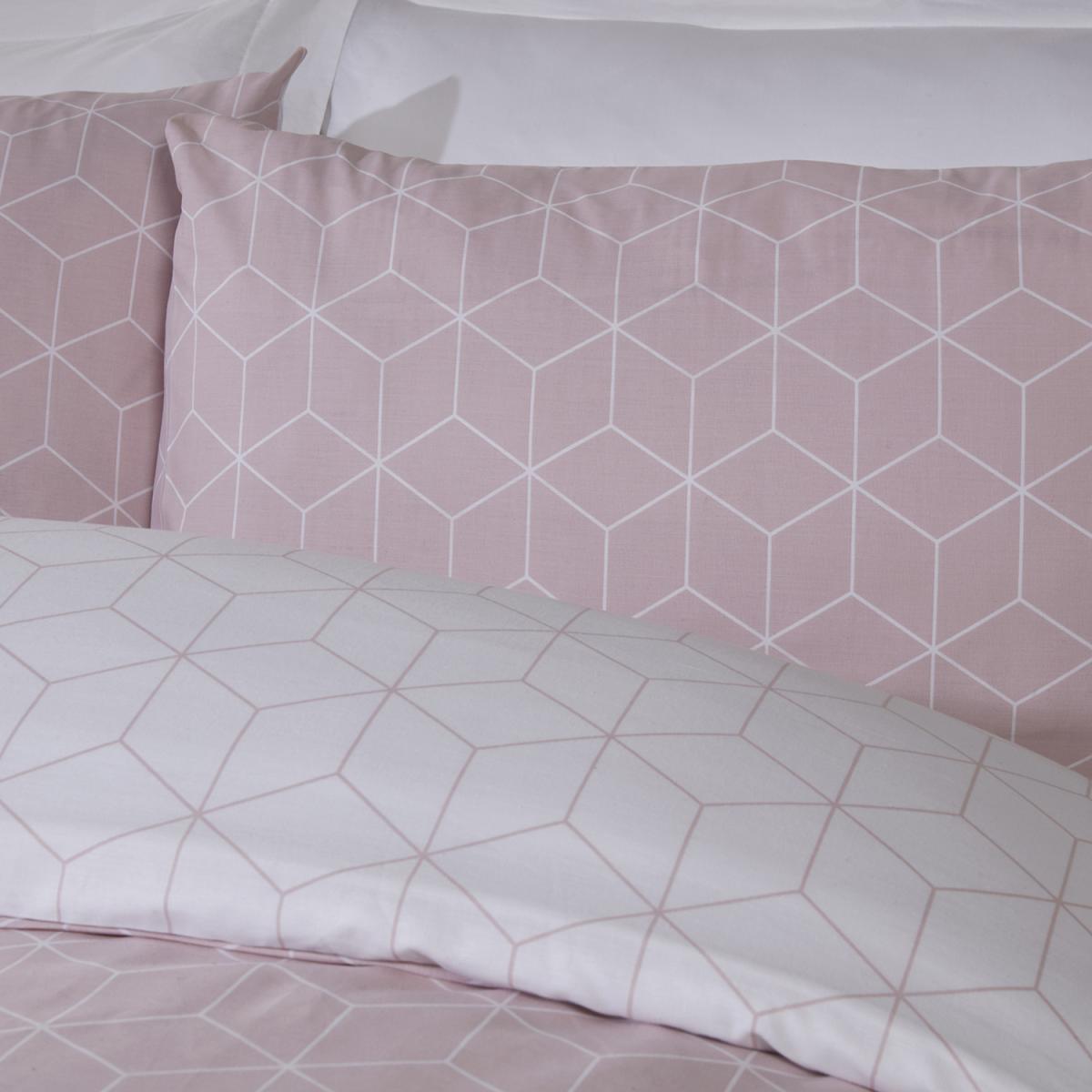 Apollo Geo Duvet Cover and Pillowcase Set - Blush / Single – image 3