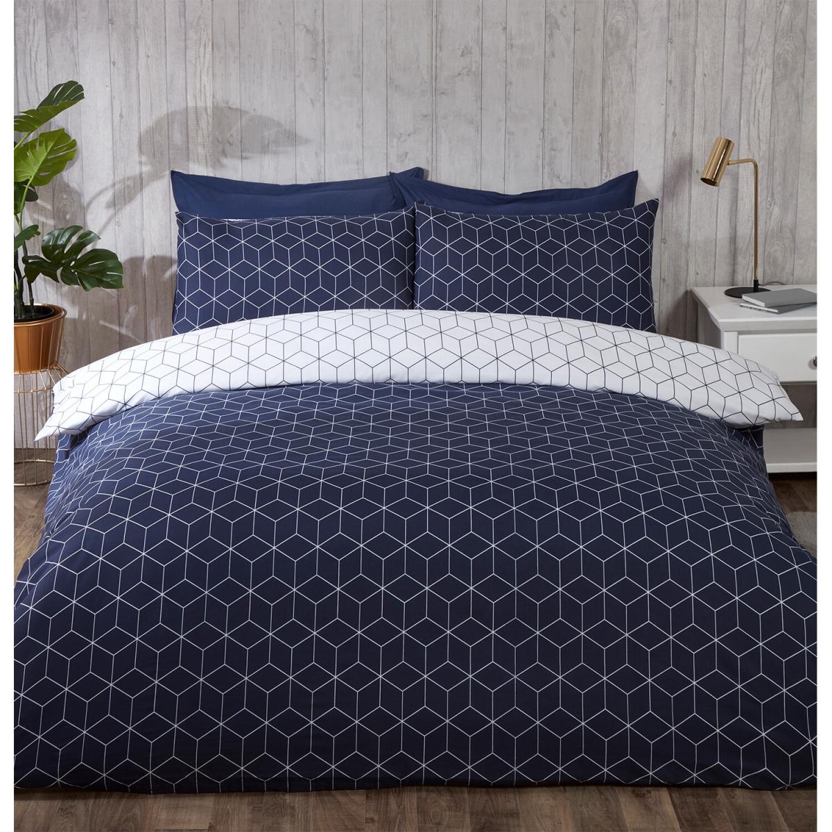 Apollo Geo Duvet Cover and Pillowcase Set - Blush / Single – image 7