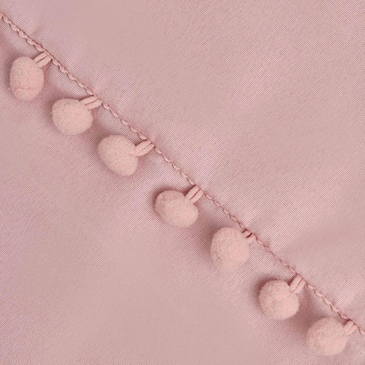 Dreamscene Pom Pom Trim Duvet Cover with Pillowcase Bedding Set - Pink / Single – image 5