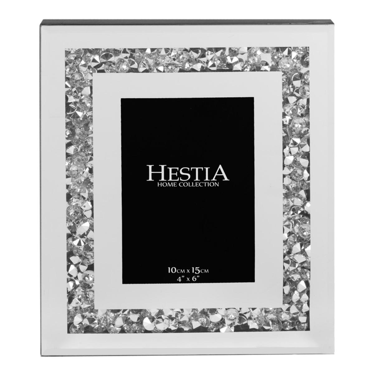 Hestia Silver Mirrored Crystal Edge Photo Frame – image 2