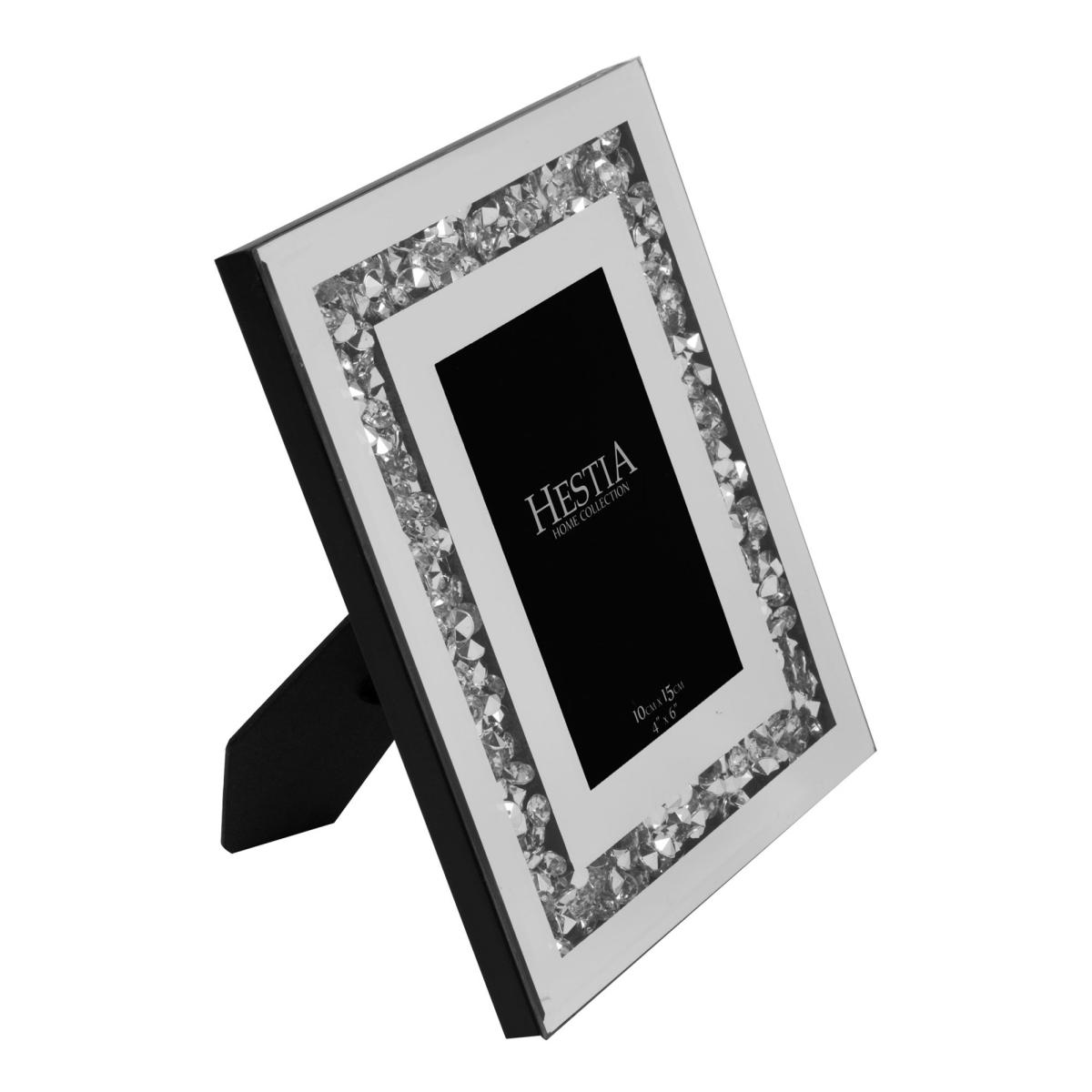 Hestia Silver Mirrored Crystal Edge Photo Frame – image 3