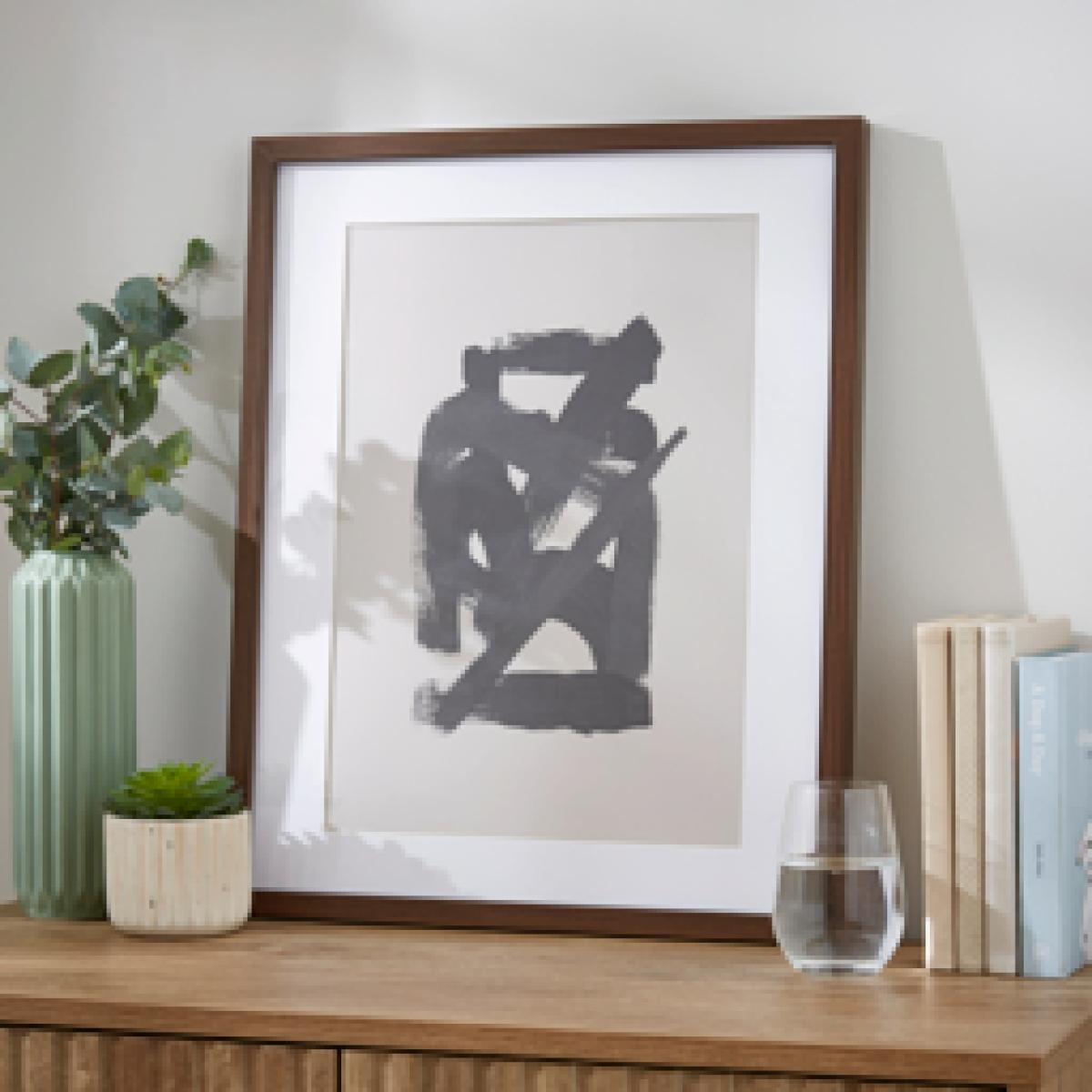 Essentials Walnut Effect Box Photo Frame Walnut