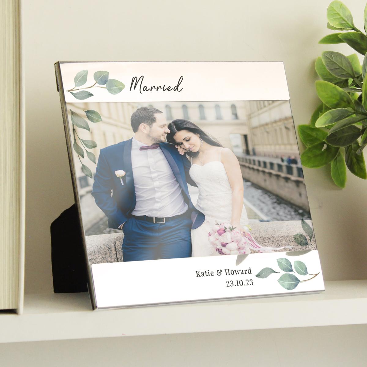 Personalised Botanical Landscape Photo Frame Silver – image 2
