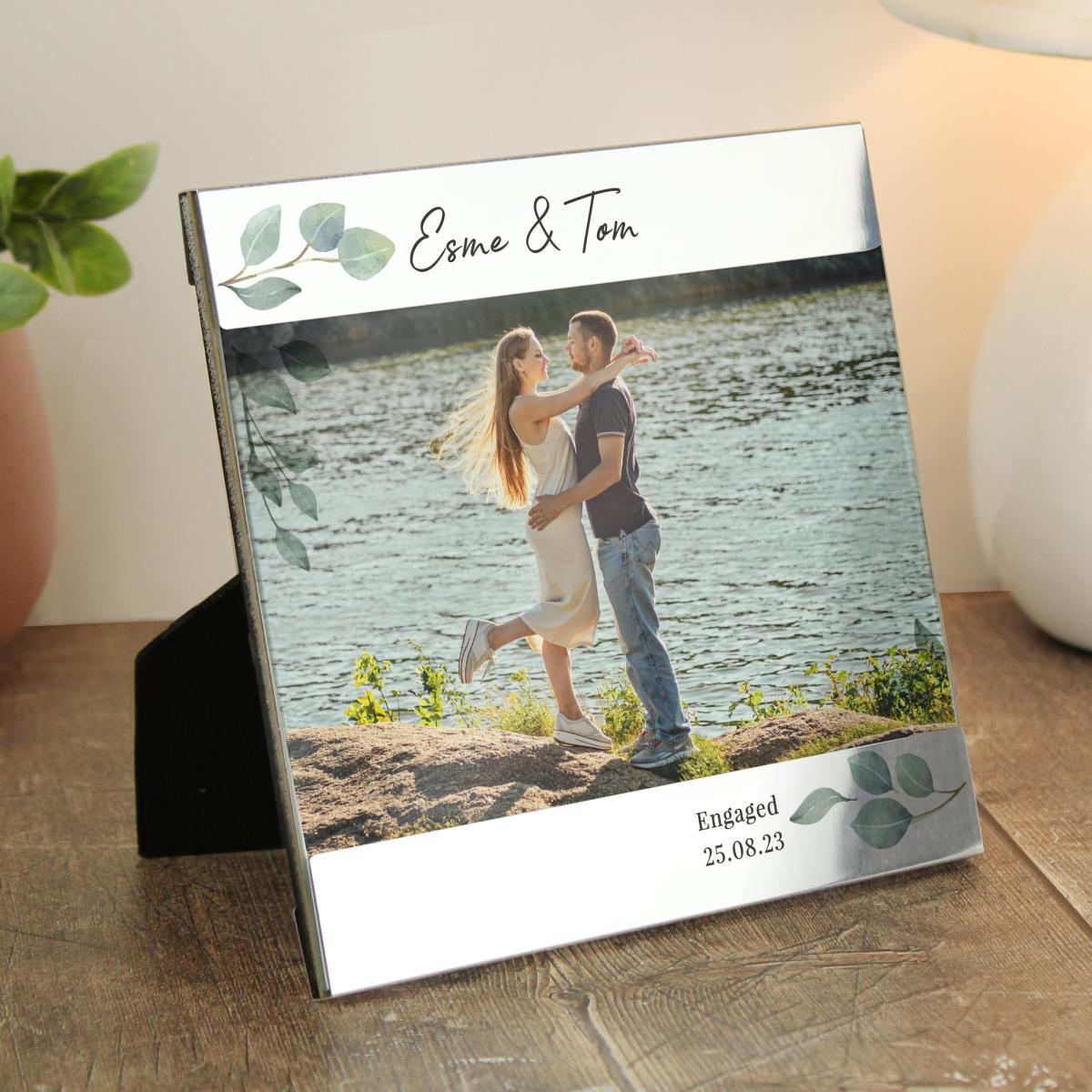Personalised Botanical Landscape Photo Frame Silver – image 3
