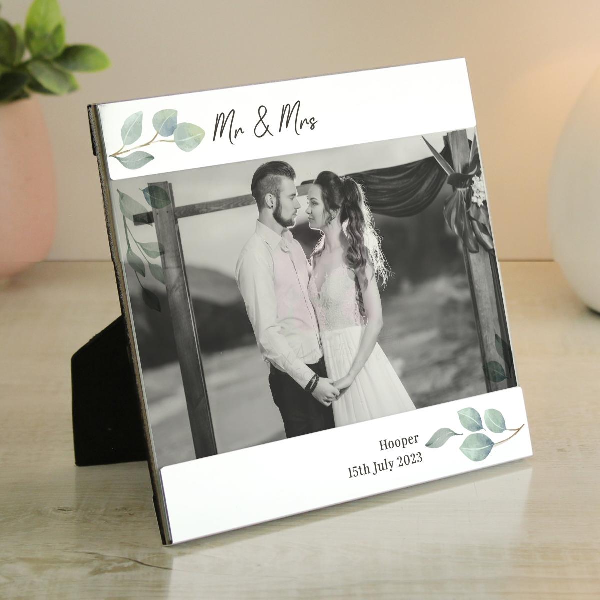 Personalised Botanical Landscape Photo Frame Silver – image 1