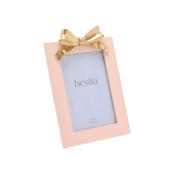 Hestia Soft Pink Photo Frame with Gold Bow – image 2