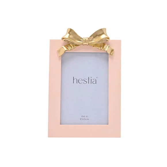 Hestia Soft Pink Photo Frame with Gold Bow – image 3