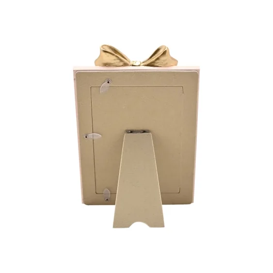 Hestia Soft Pink Photo Frame with Gold Bow – image 1