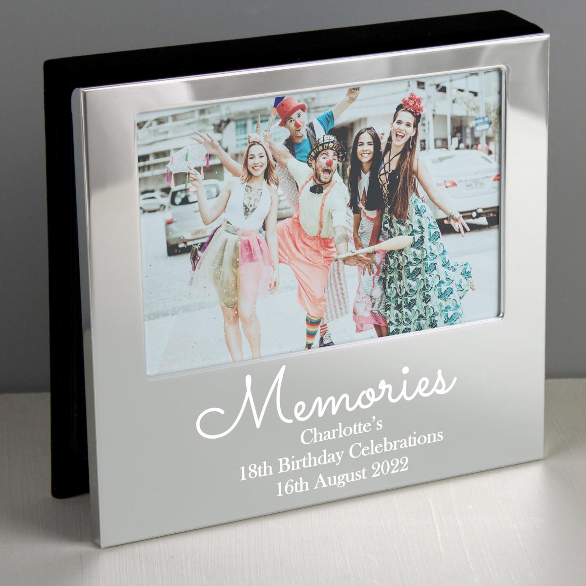 Personalised Memories Landscape Photo Frame Album Silver – image 2