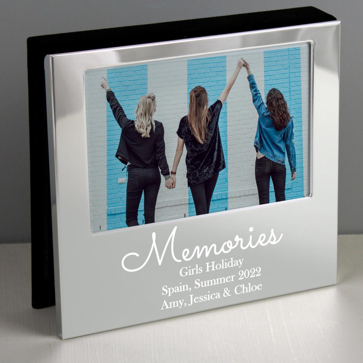 Personalised Memories Landscape Photo Frame Album Silver – image 4