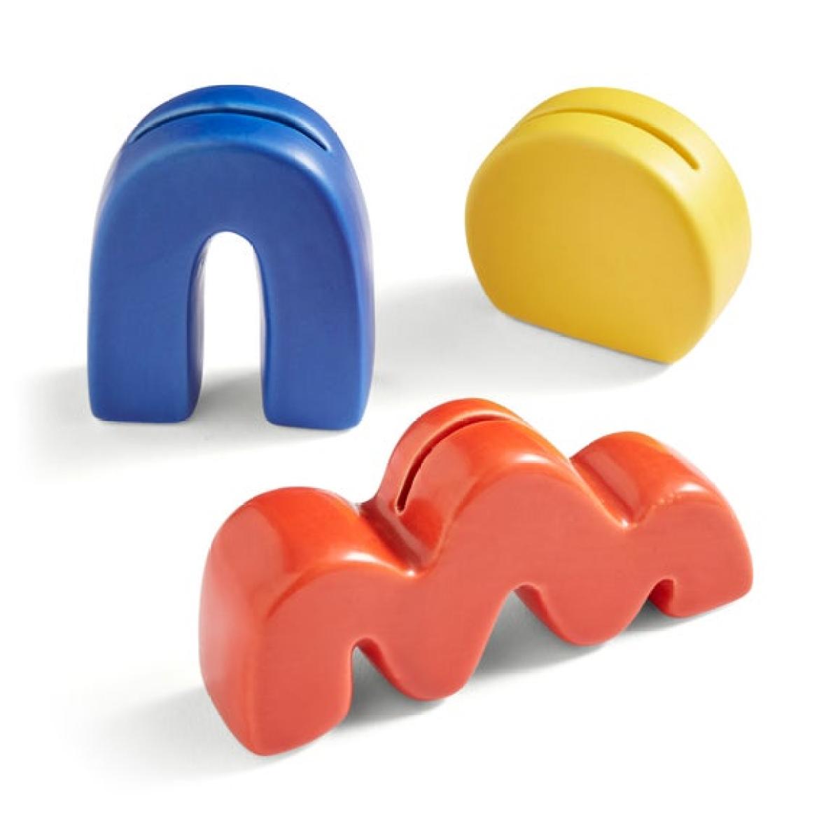Set of 3 Multicoloured Abstract Shape Photo Holders – image 2