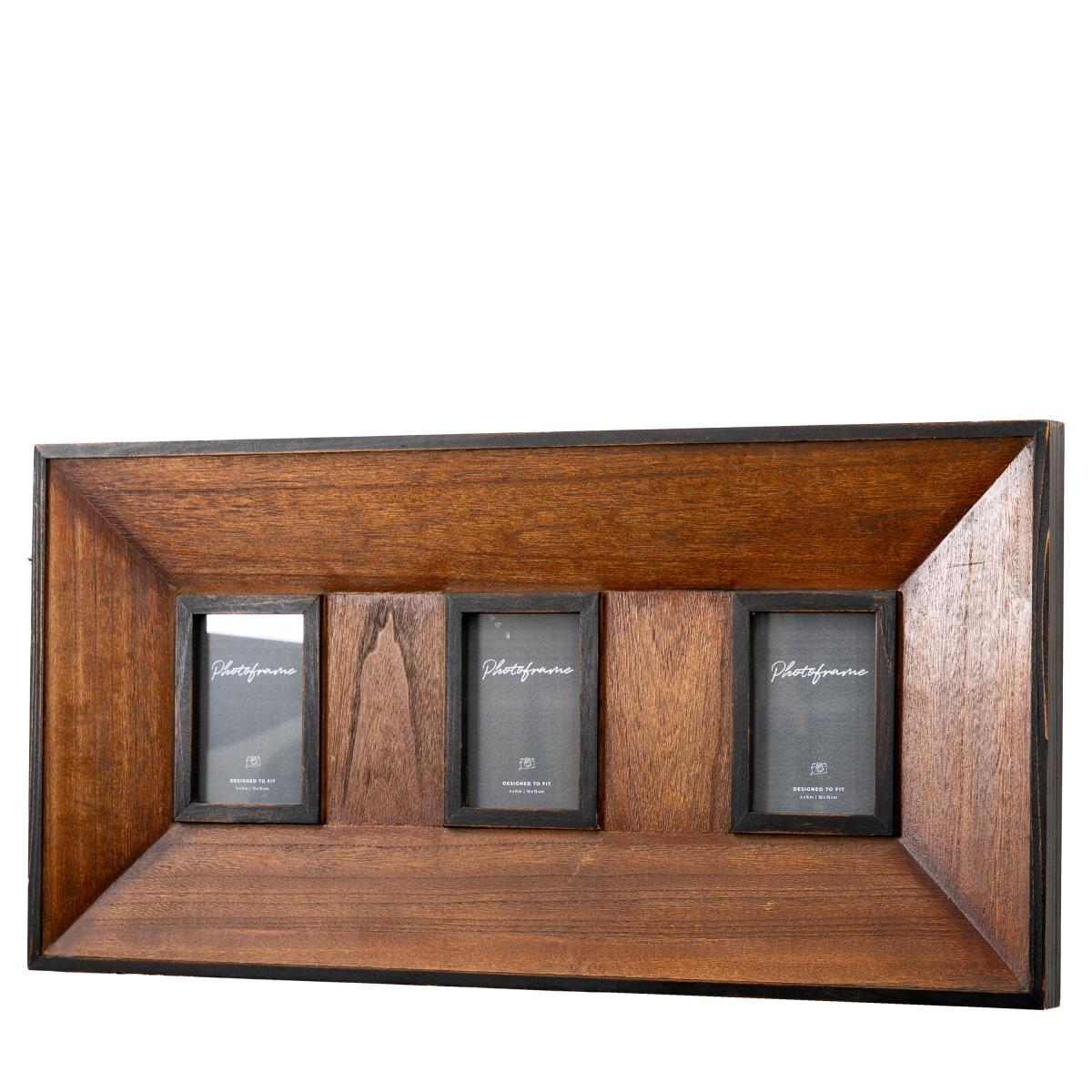 Ingleby 3 Aperture Strand Photo Frame 6" x 4" (15cm x 10cm) Brown – image 2