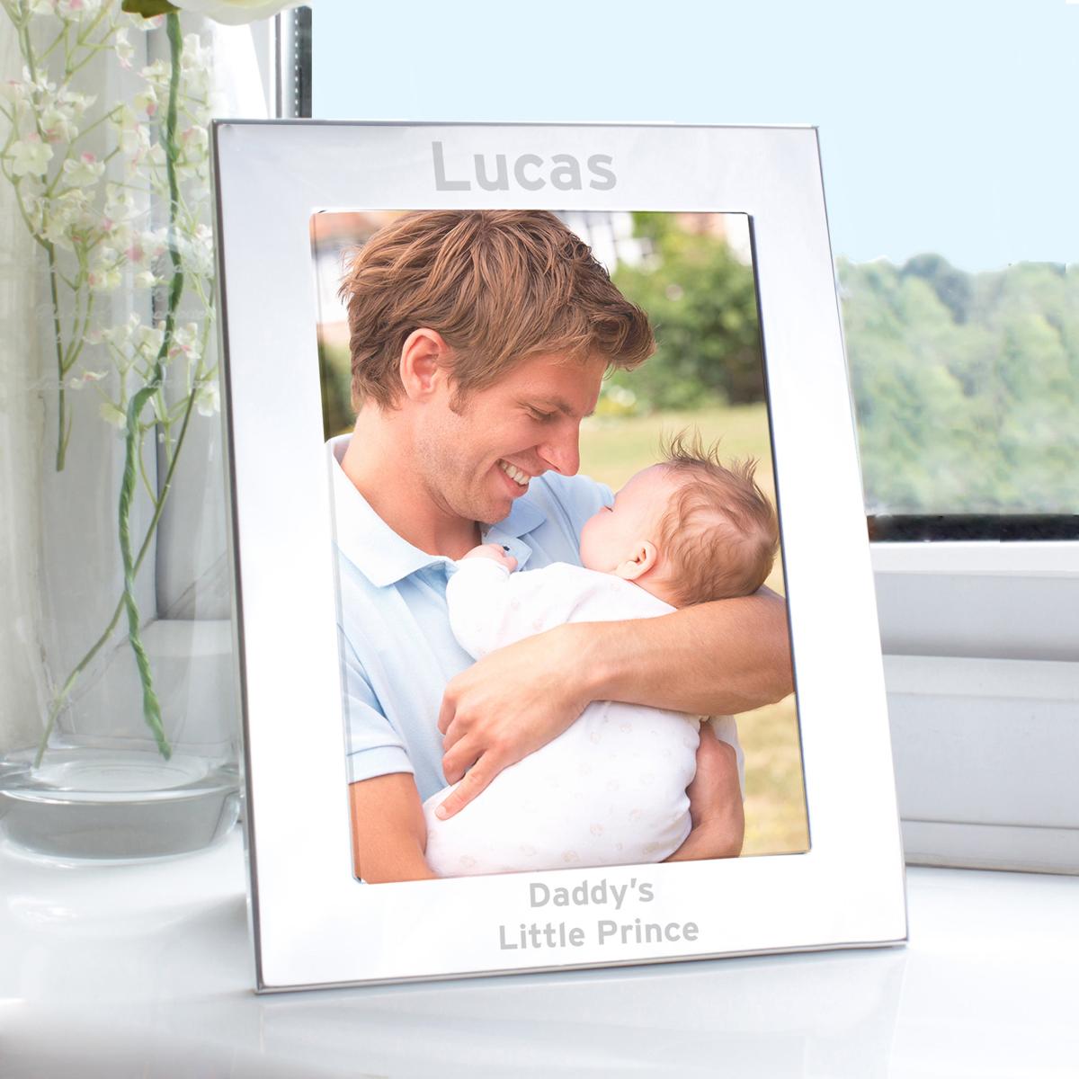 Personalised Silver Bold Style Portrait Photo Frame Silver – image 2
