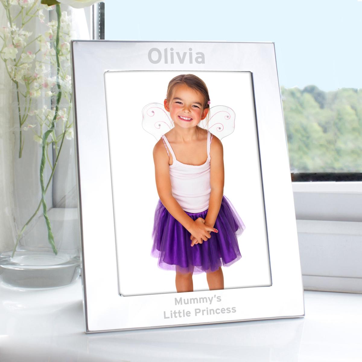 Personalised Silver Bold Style Portrait Photo Frame Silver – image 3