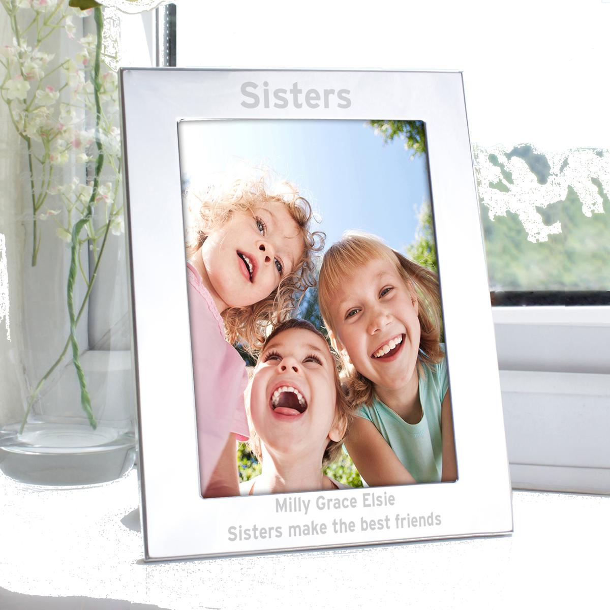 Personalised Silver Bold Style Portrait Photo Frame Silver – image 1