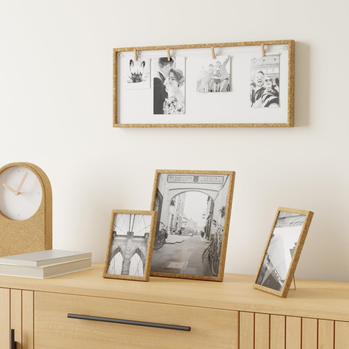 Cork Multi Aperture Frame with Pegs Natural – image 2