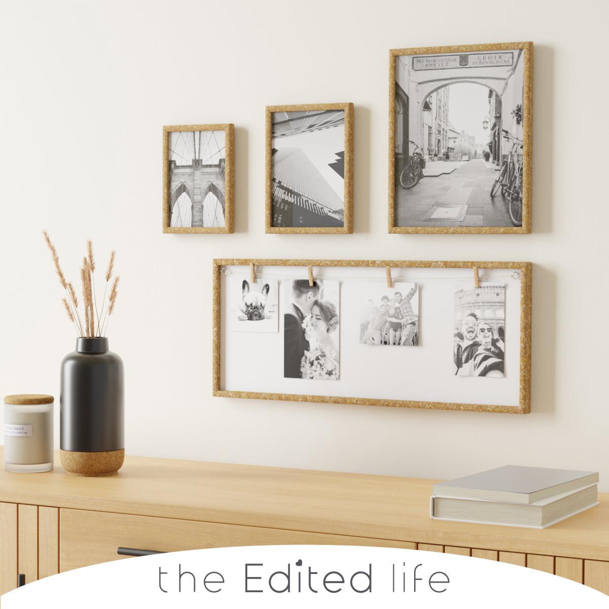 Cork Multi Aperture Frame with Pegs Natural – image 1