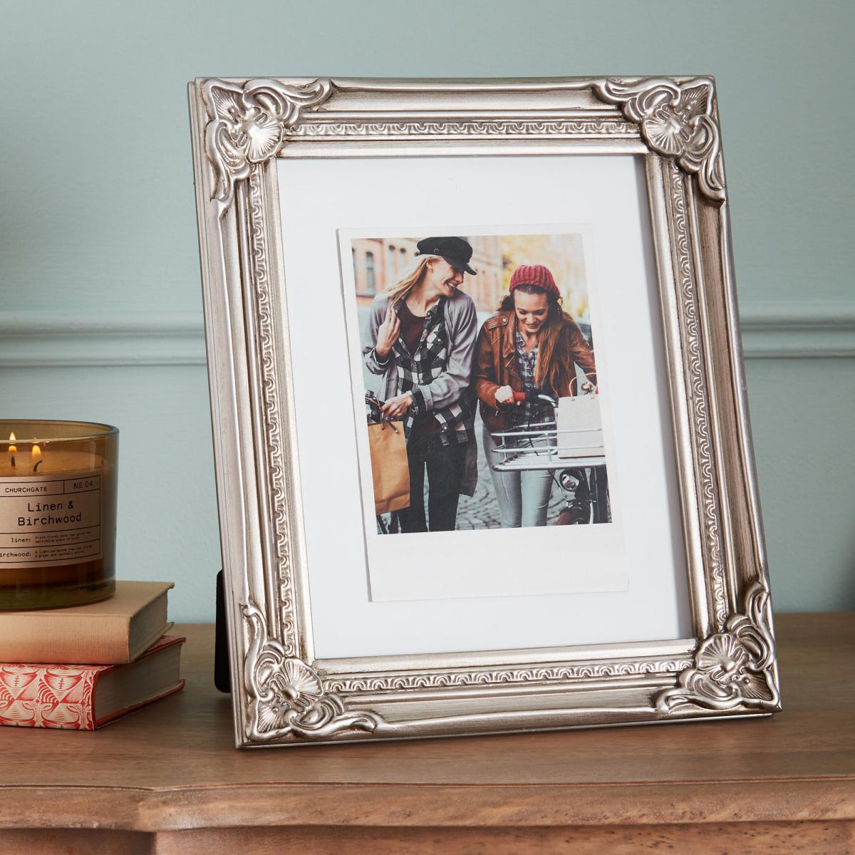 Swept Silver Photo Frame 10" x 8" (25cm x 20cm) Silver – image 1