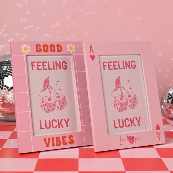 The Feel Good Club Set of 2 Lucky You and Good Vibes Photo Frames – image 2
