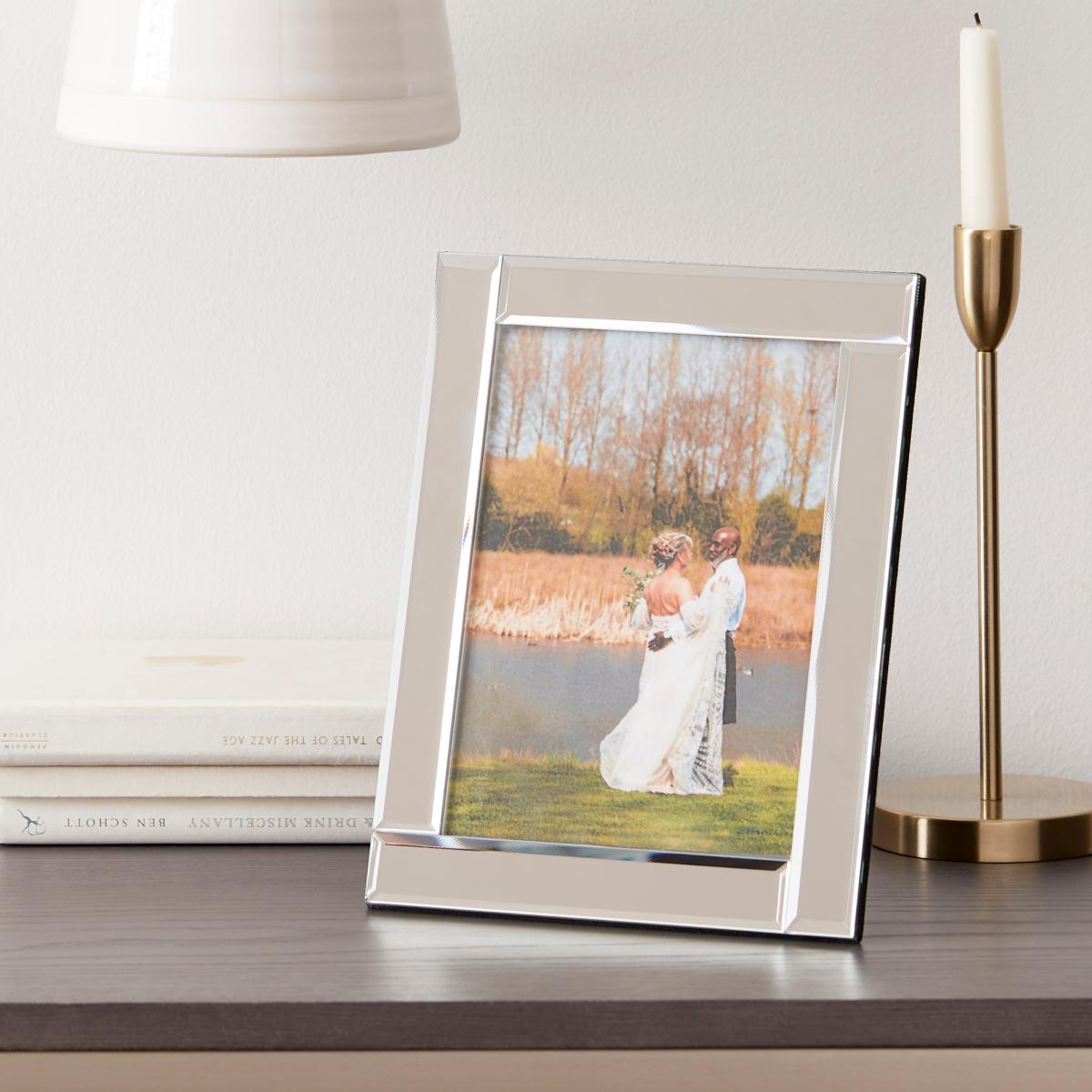 Luxe Mirrored Photo Frame 7" x 5" (18 x 13cm) Silver – image 1