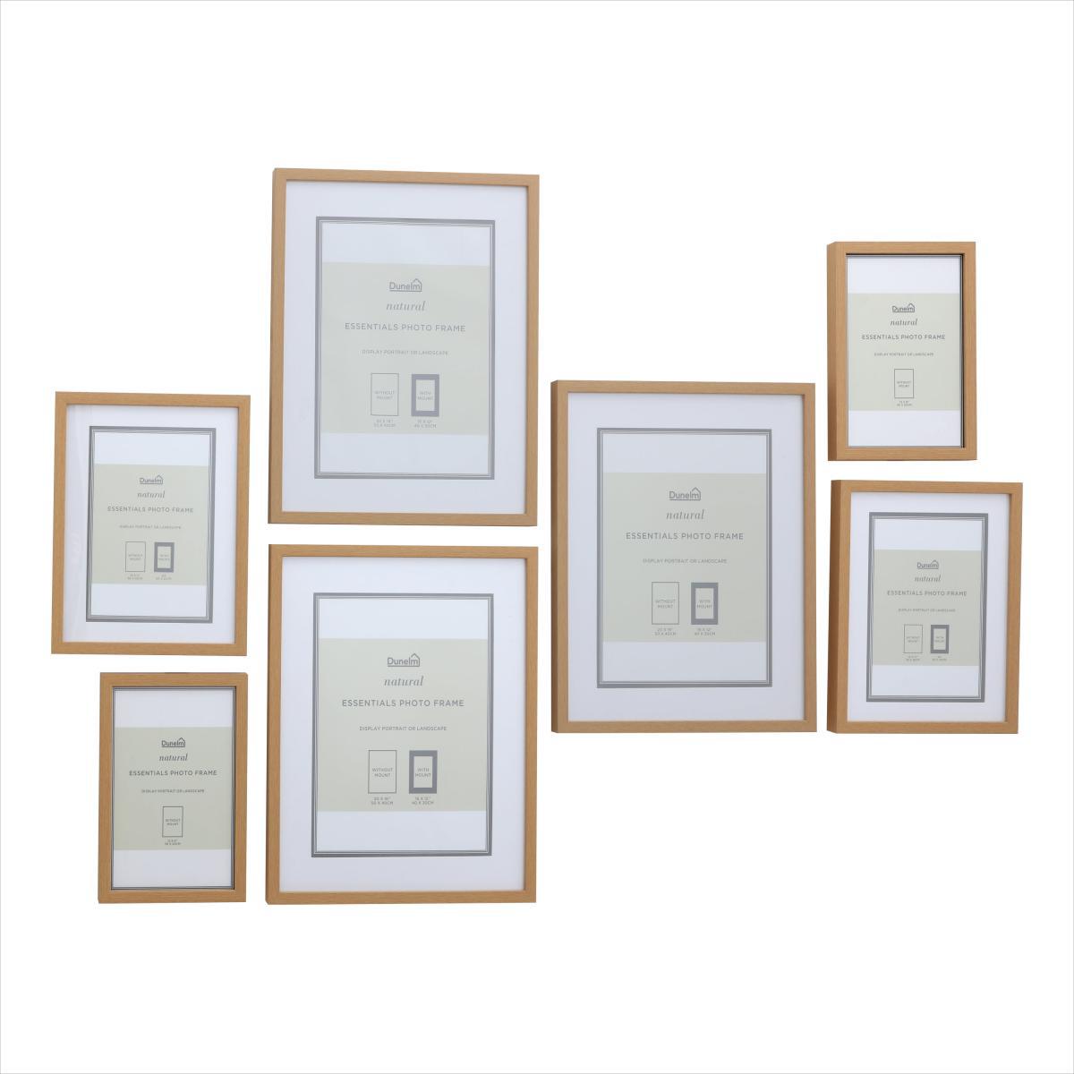 Pack of 7 Essentials Gallery Photo Frame Natural