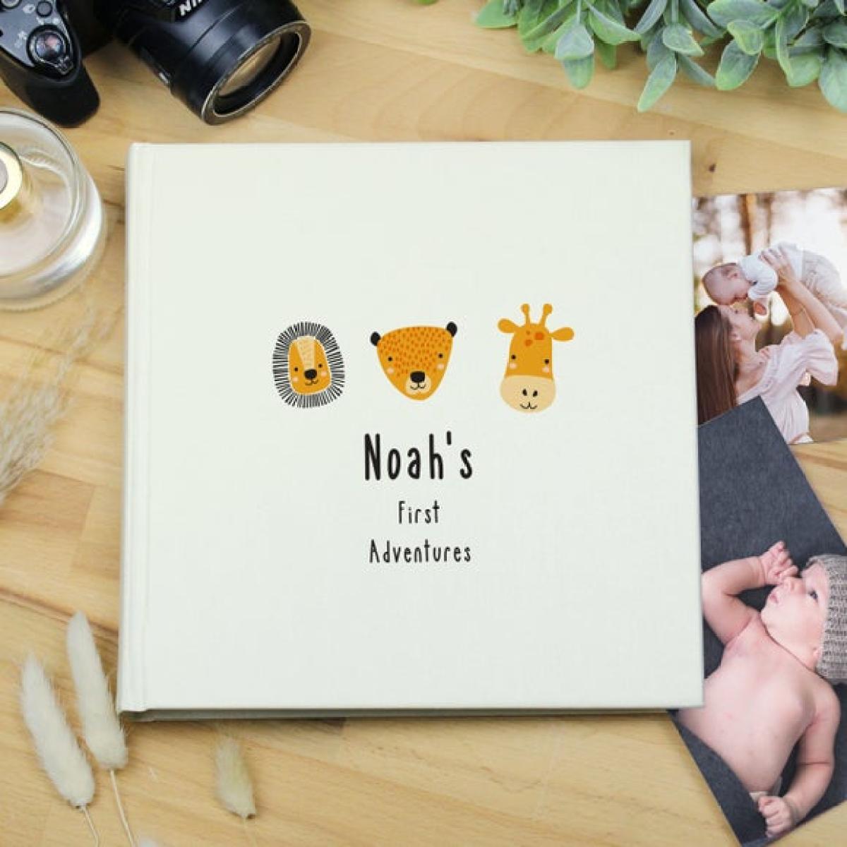 Personalised Scandi Safari Animals Square Photo Album – image 3