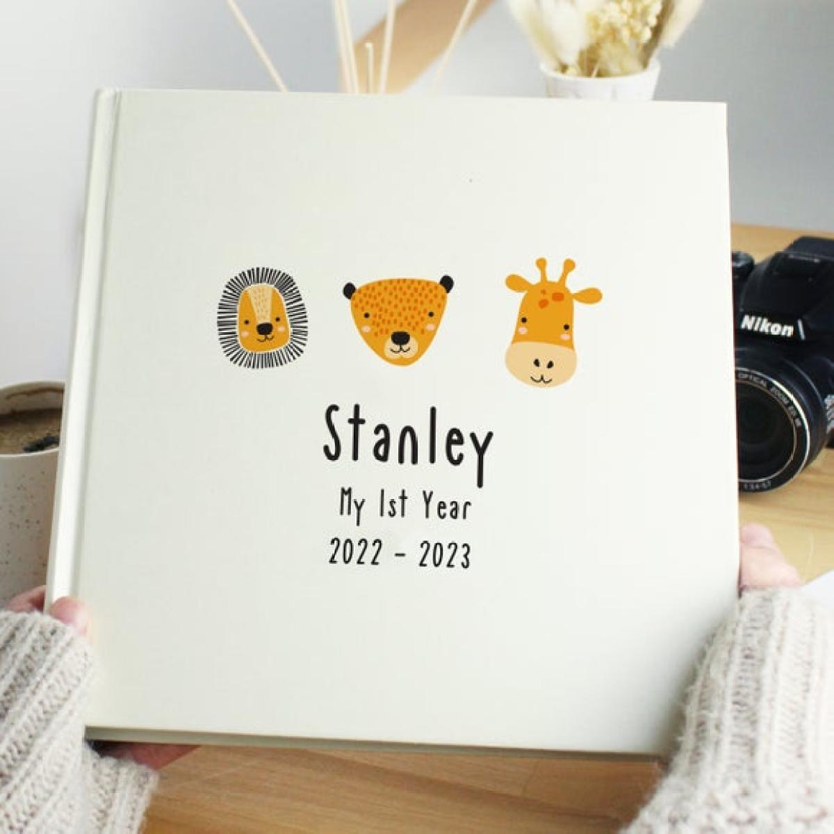 Personalised Scandi Safari Animals Square Photo Album – image 4