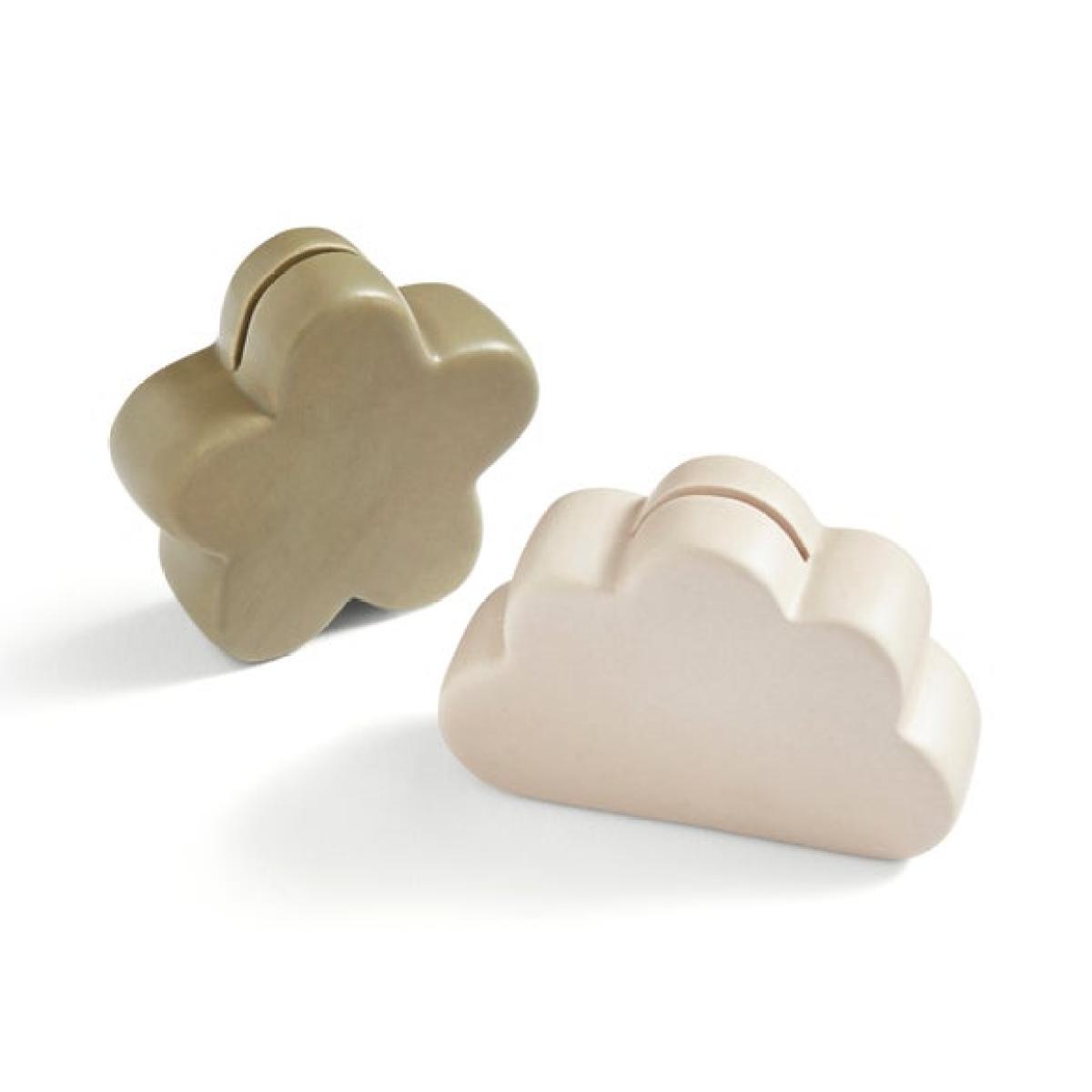 Set of 2 Flower and Cloud Shaped Ceramic Photo Holders – image 2