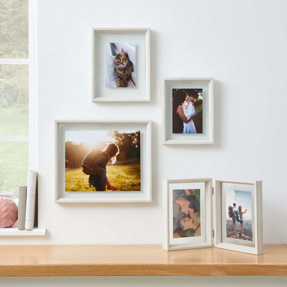 White Wash Angled Floating Frame 10" x 8" (25cm x 20cm) Brown and White – image 3