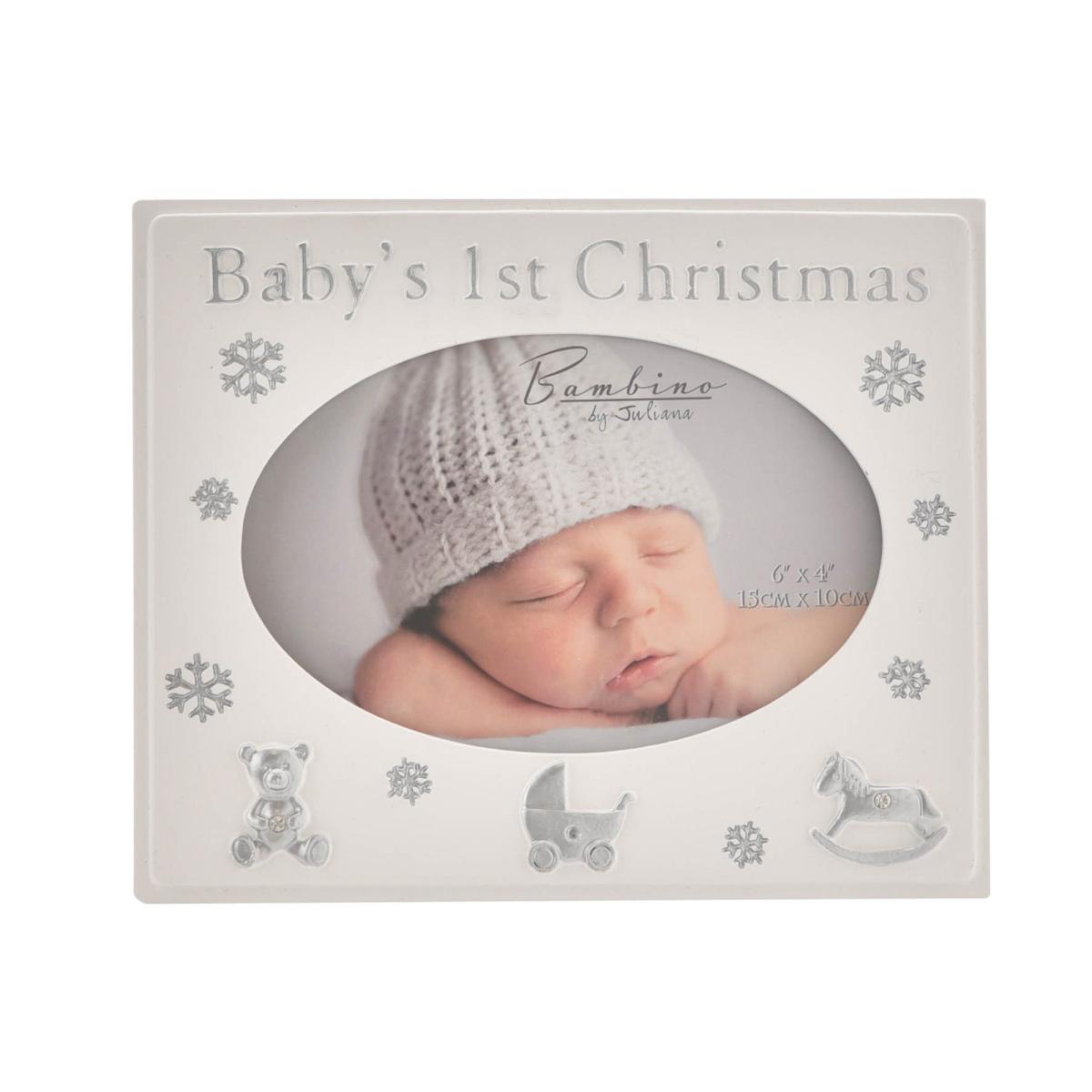 Bambino Resin "Baby's 1st Christmas" Photo Frame White – image 2