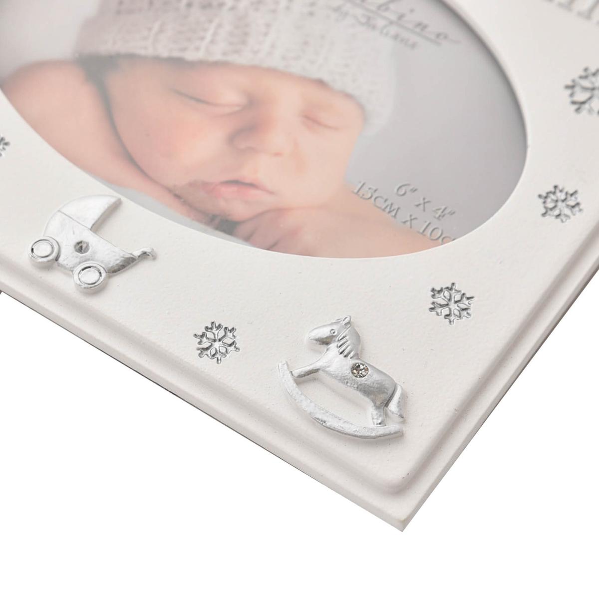 Bambino Resin "Baby's 1st Christmas" Photo Frame White – image 3