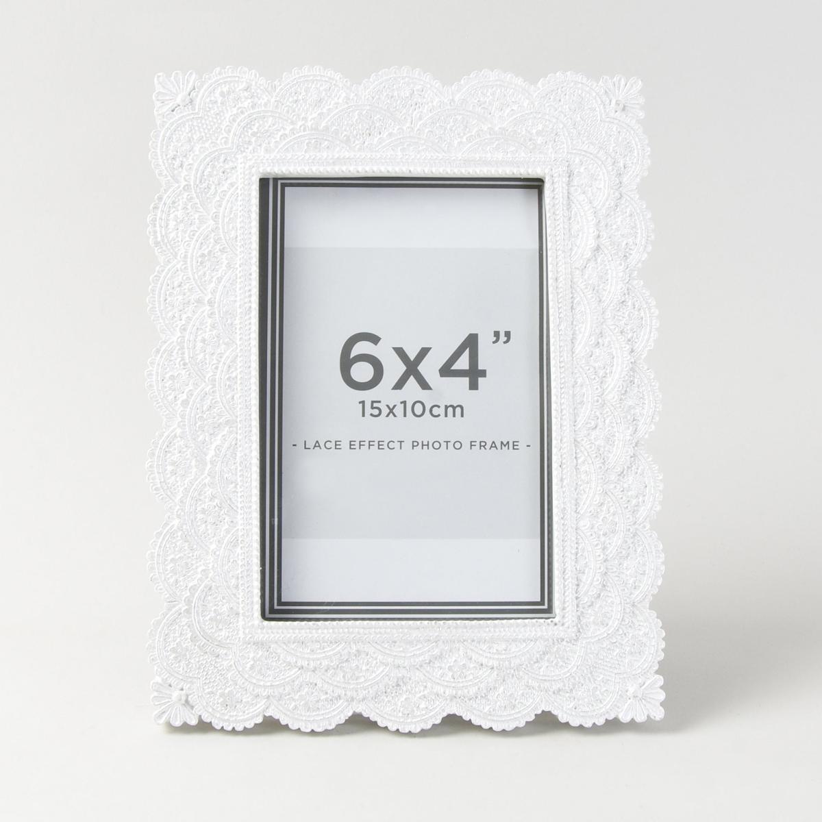 Pearl Lace Effect Photo Frame 6" x 4" (15cm x 10cm) White – image 1