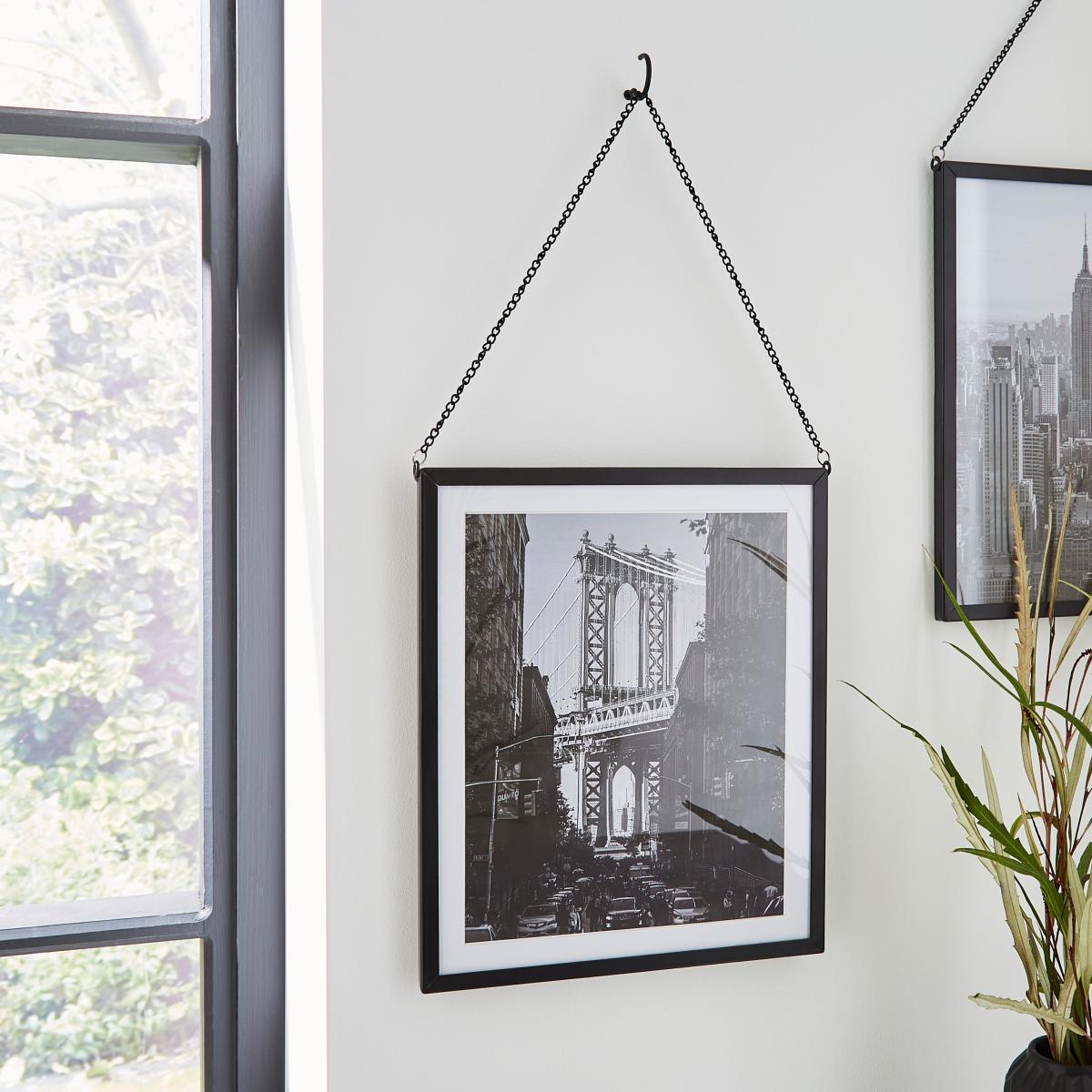 Black Hanging Chain Photo Frame 10x12 Black – image 1
