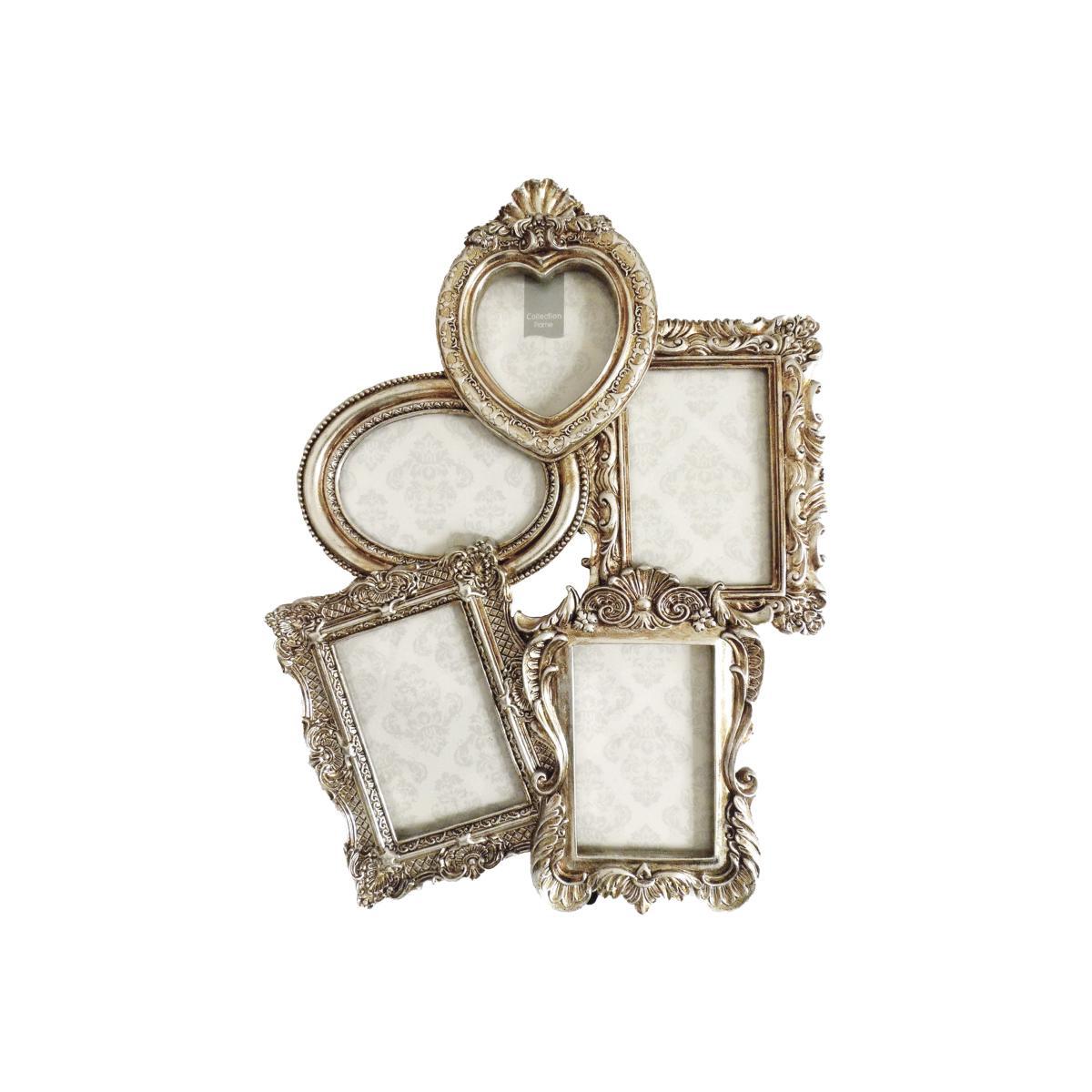 Ornate 5 Aperture Photo Frame Silver – image 1