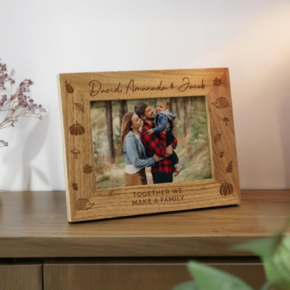 Personalised Autumn Wooden Photo Frame – image 2