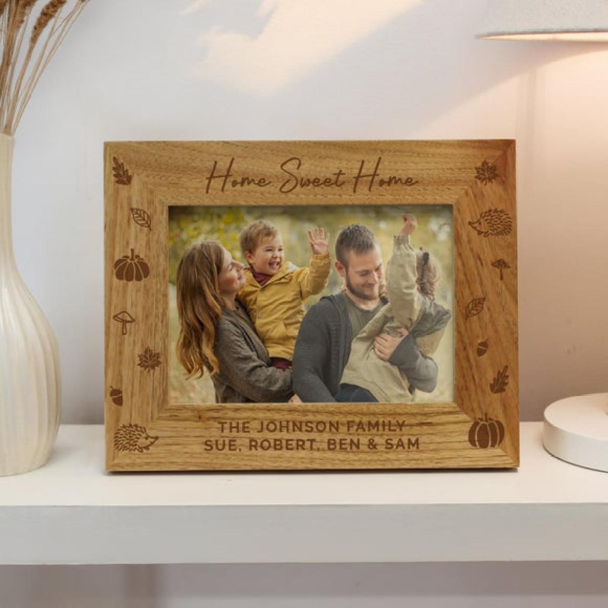 Personalised Autumn Wooden Photo Frame – image 1