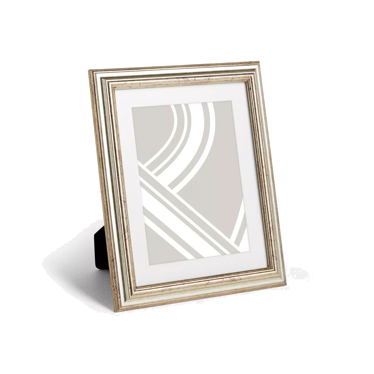 John Lewis & Partners Ribbed Photo Frame & Mount, Champagne – image 1