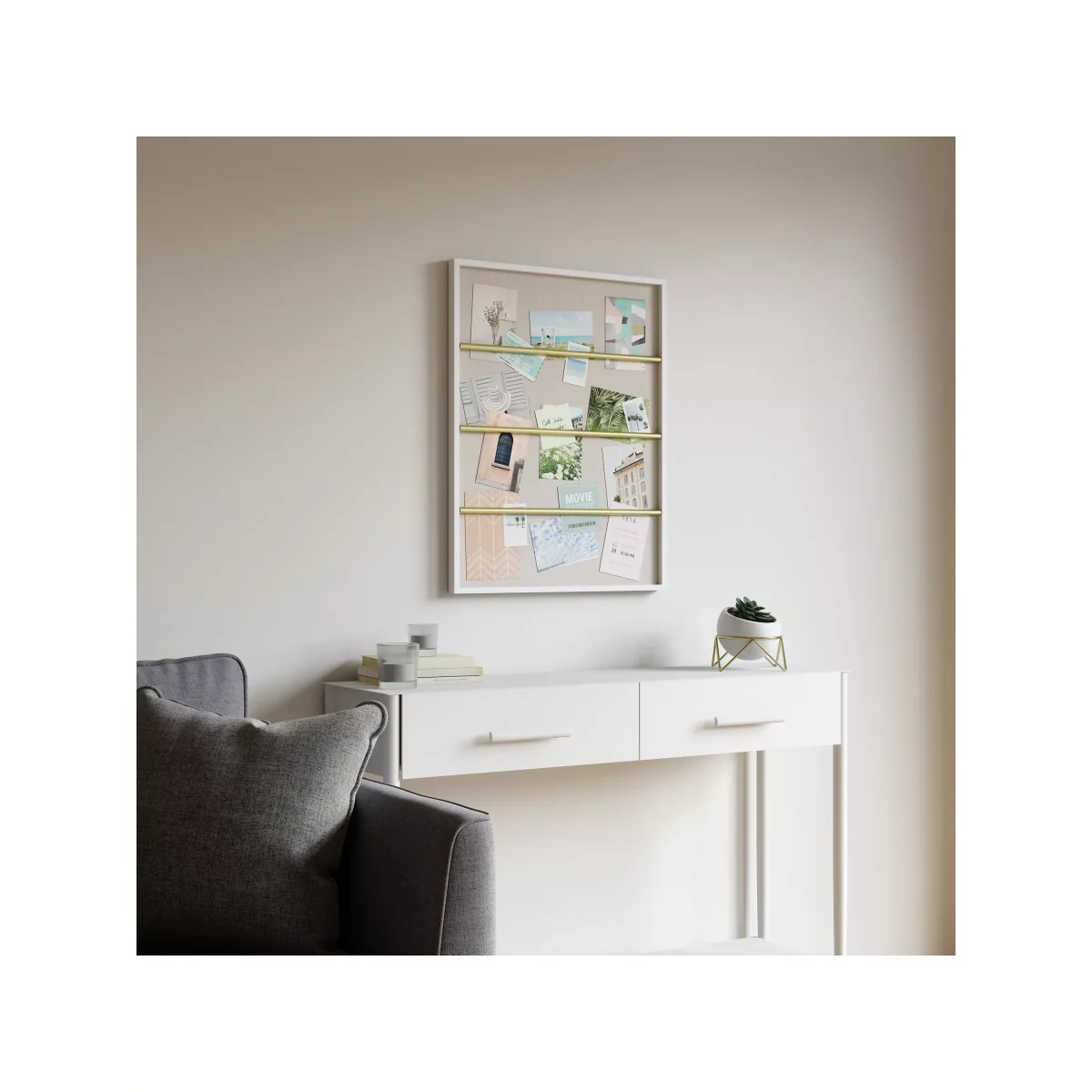 Umbra Tucker Multi-aperture Notice Board Photo Frame, Gold/White – image 7