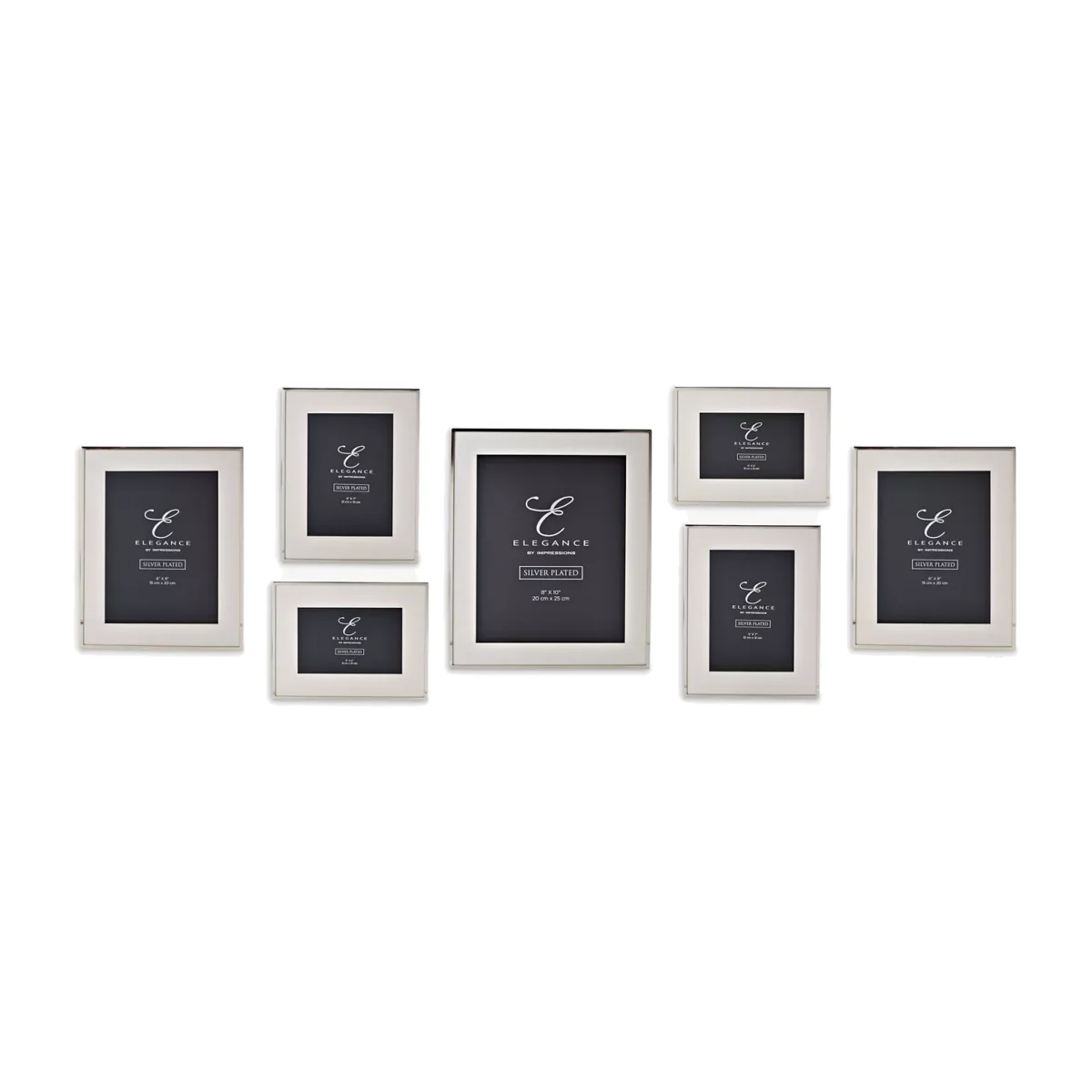 Elegance by Impressions Multi-aperture Photo Frame Set, 7 Photo, Silver Plated – image 1