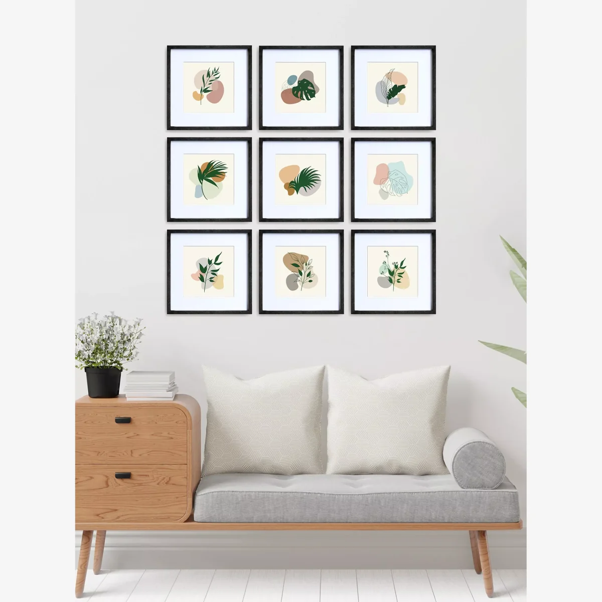 Gallery Perfect Square Photo Frame Set, 9 Photo, 8 x 8 (20 x 20cm), Black – image 1