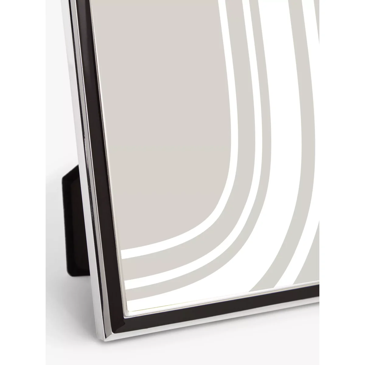 John Lewis & Partners Enamel Photo Frame, Silver Plated/Black – image 2