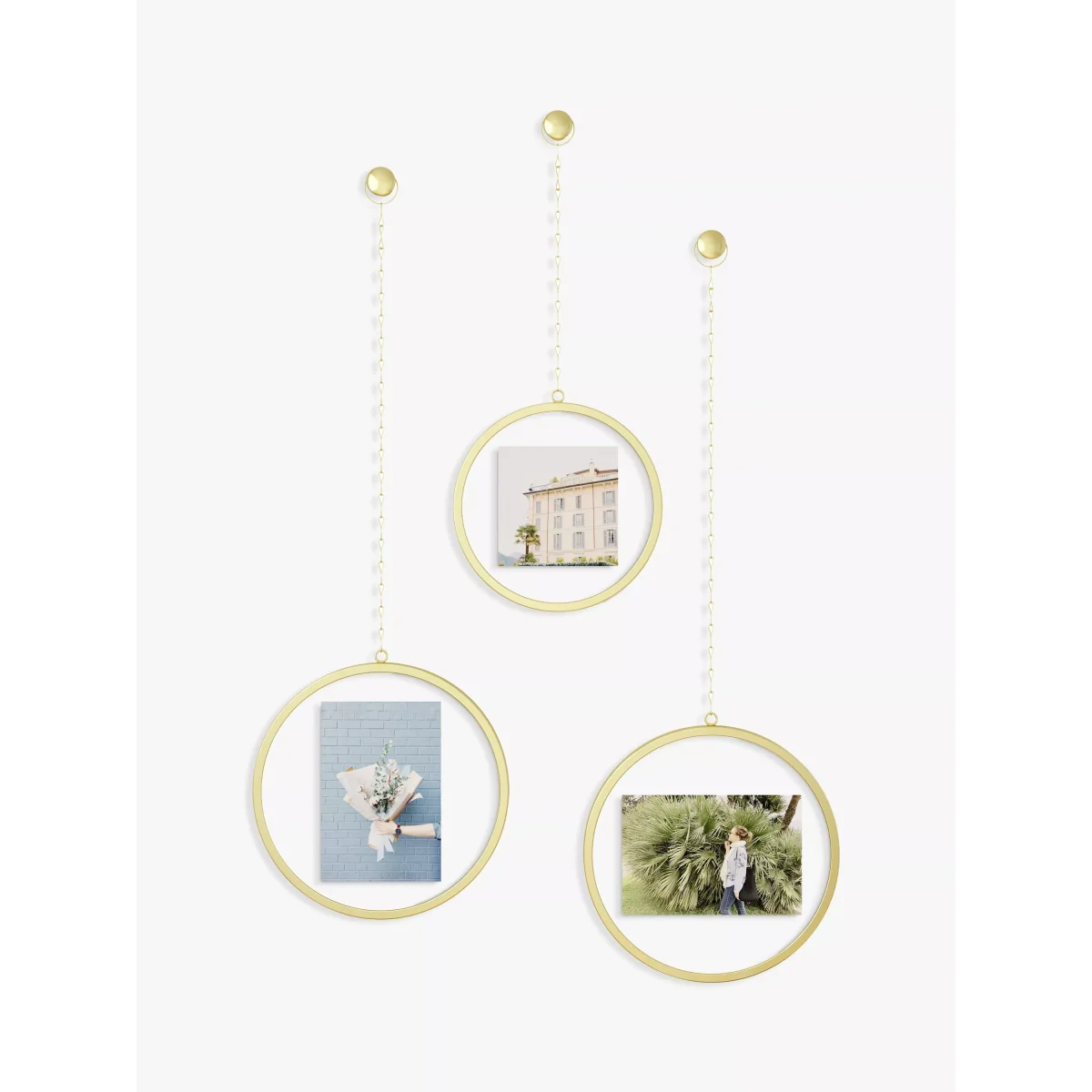 Umbra Fotochain Multi-aperture Photo Frame Display, 3 Photo, Brass – image 2