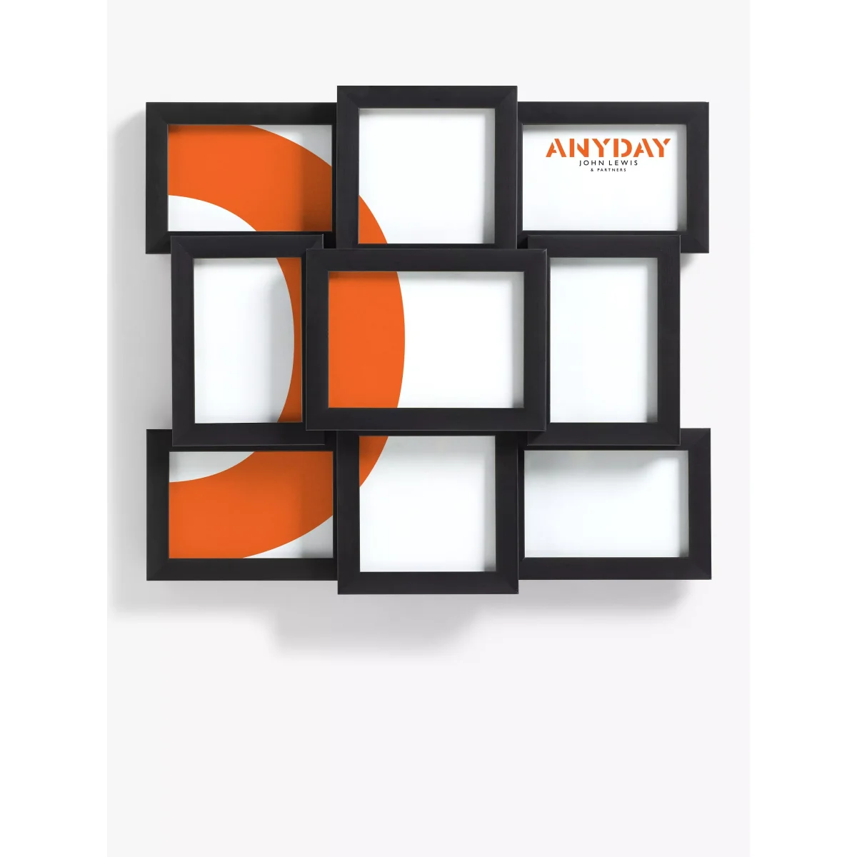 ANYDAY John Lewis & Partners Multi-aperture Photo Frame, 9 Photo, Black – image 2