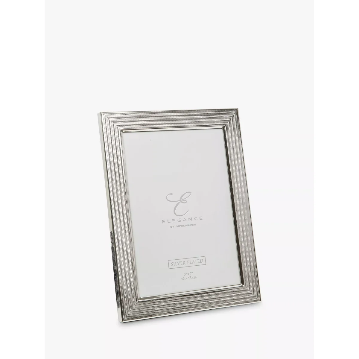 Elegance by Impressions Herringbone Photo Frame, Silver Plated – image 2