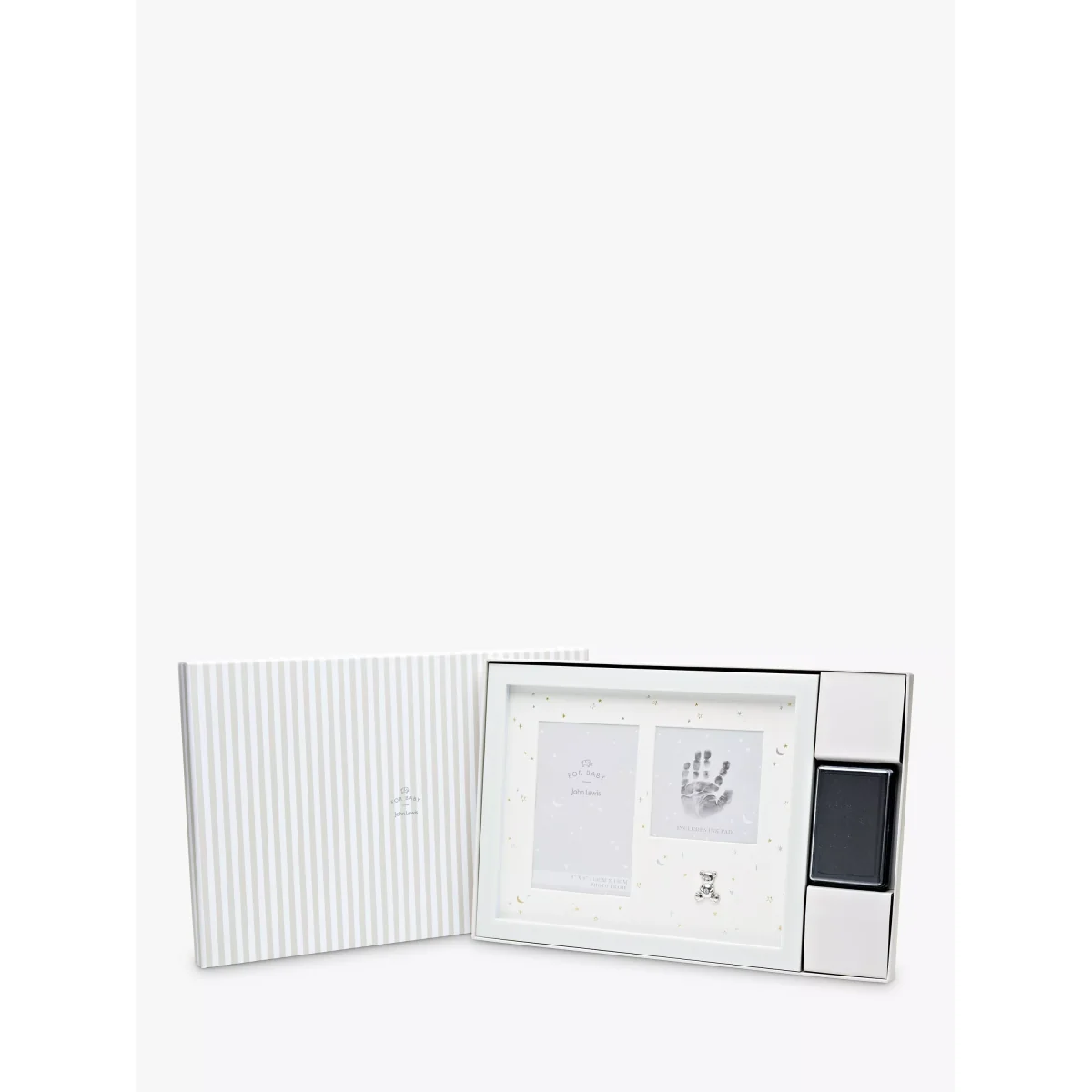 John Lewis & Partners 'For Baby' Hand Print & Freestanding Linen Photo Frame Kit, 4 x 6 (10 x 15cm), Cream – image 3