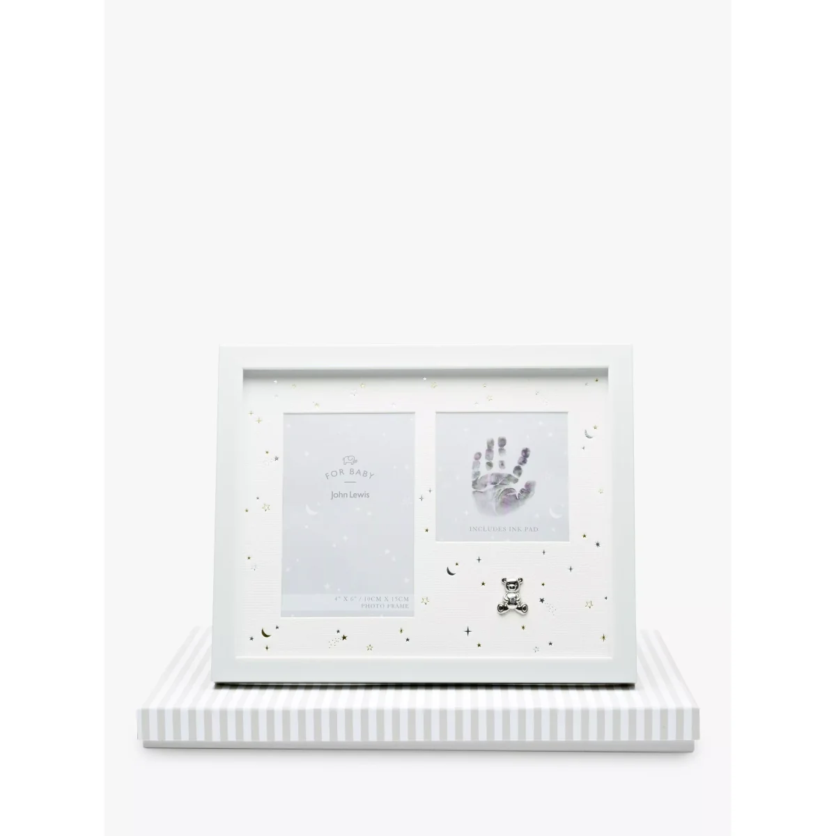 John Lewis & Partners 'For Baby' Hand Print & Freestanding Linen Photo Frame Kit, 4 x 6 (10 x 15cm), Cream – image 4
