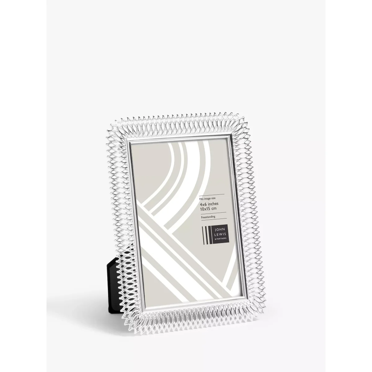 John Lewis Geometric Metal Photo Frame, Silver Plated – image 2