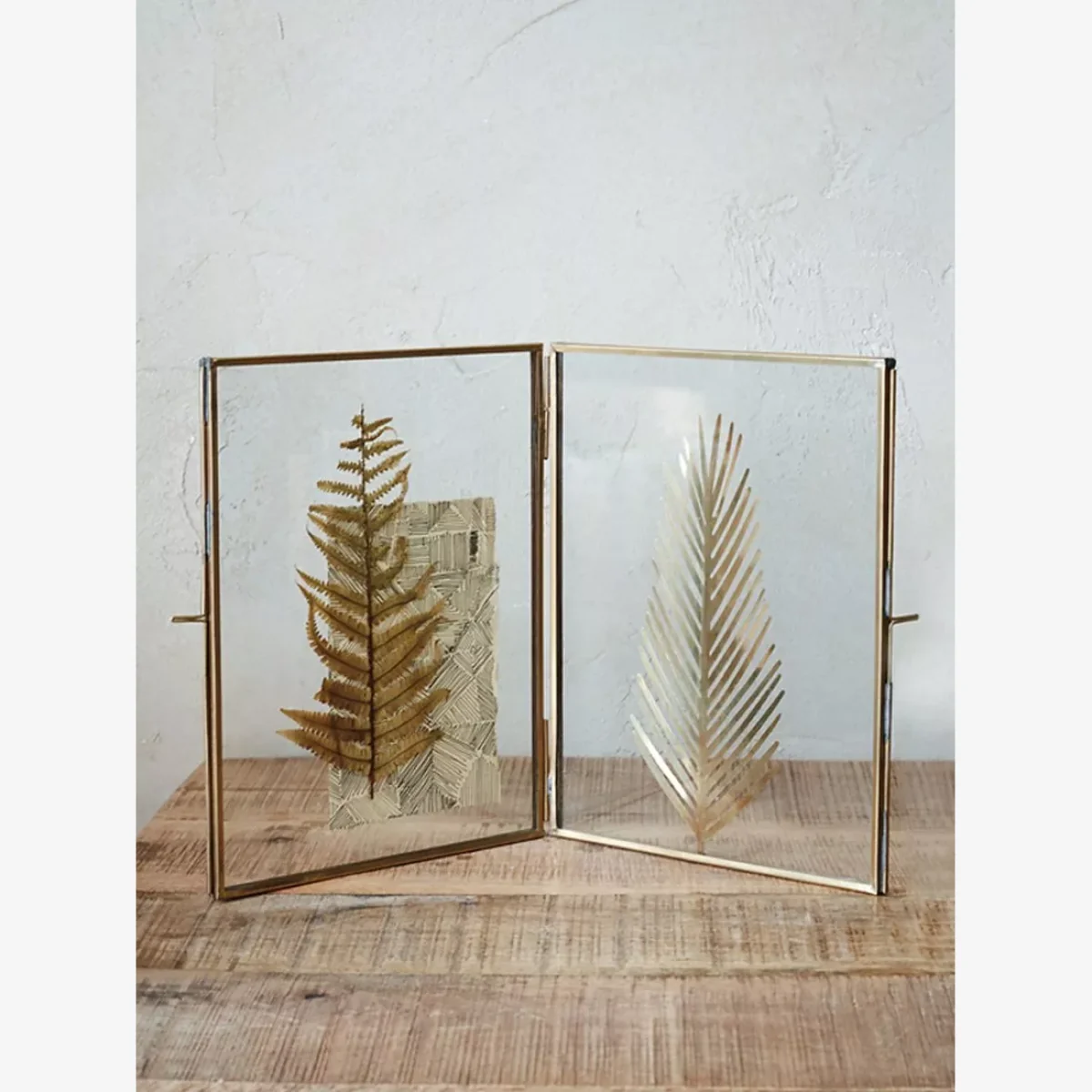 Nkuku Danta Folding Photo Frame, Antique Brass – image 1