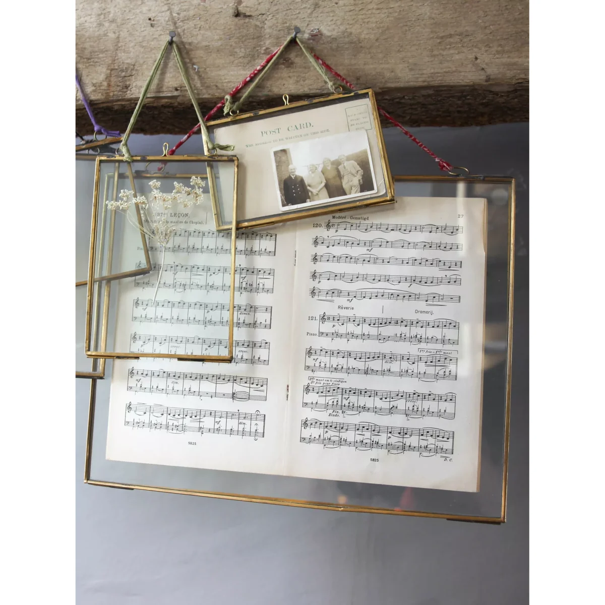 Nkuku Kiko Glazed Landscape Photo Frame, Antique Brass – image 2